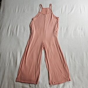 Kindred Bravely Maternity Jumpsuit Soft Stretch Peach Pink Wide Leg Small Petite